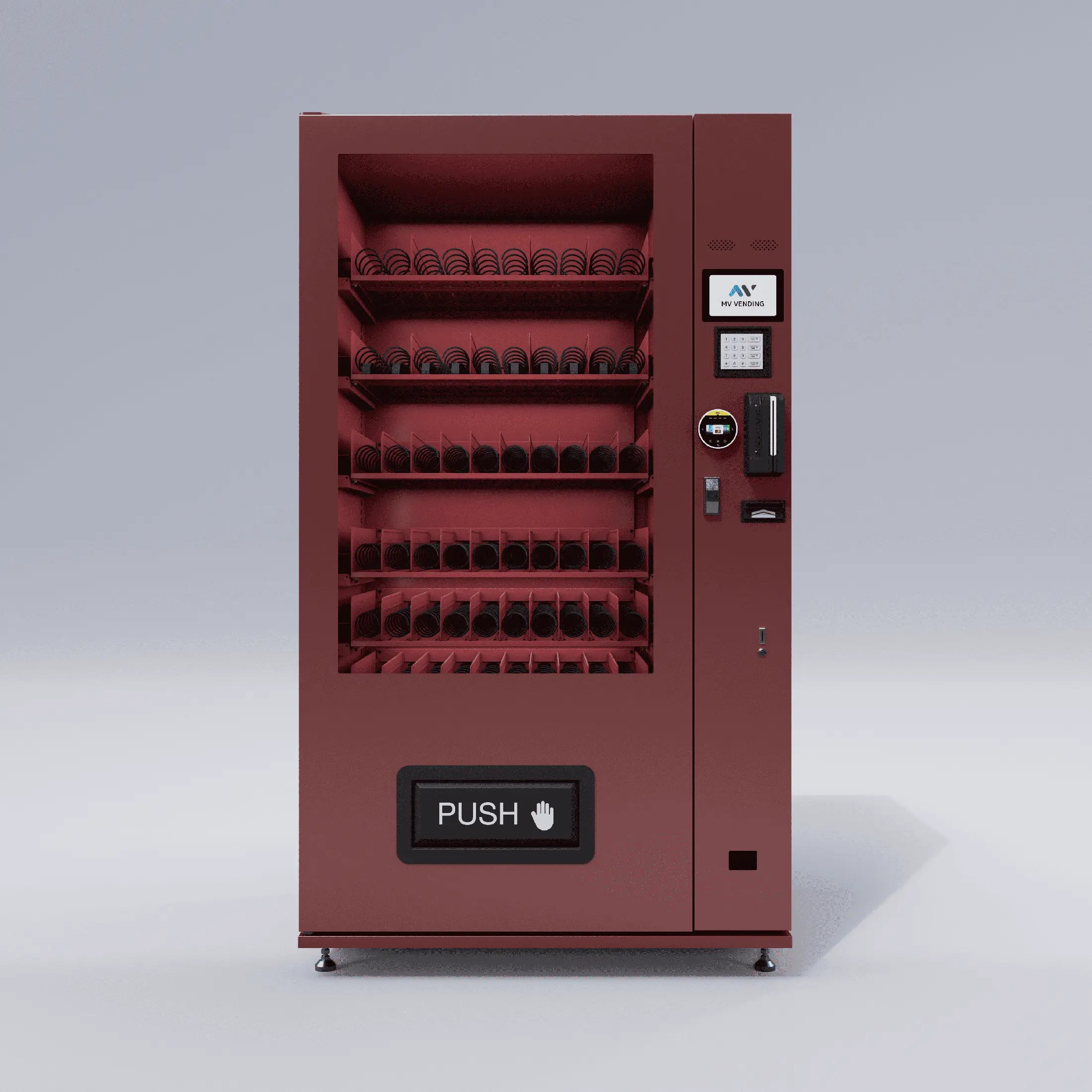 X10 Dual Screen Indoor Automat Rubinrot MV Vending GmbH