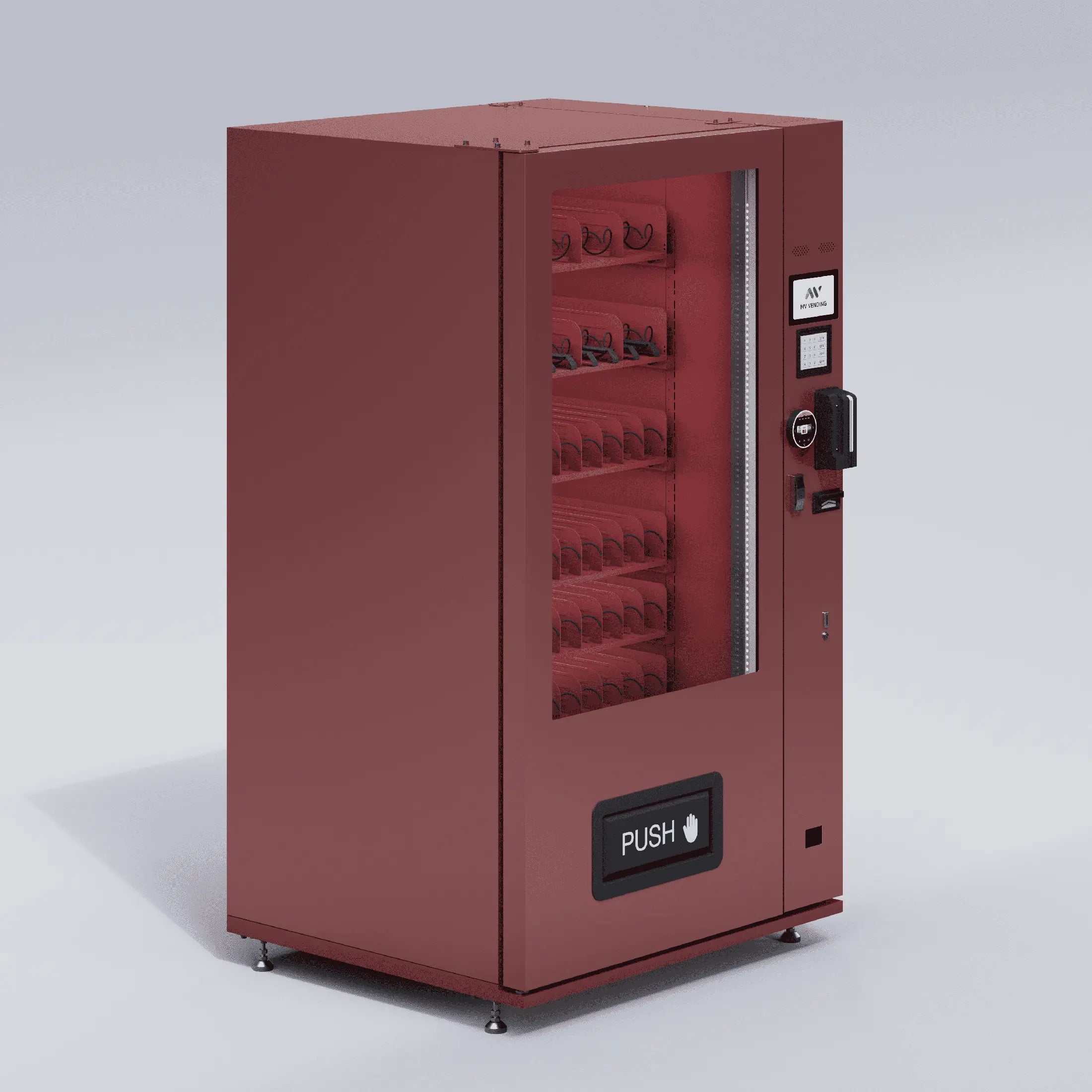 X10 Dual Screen Indoor Automat Rubinrot MV Vending GmbH