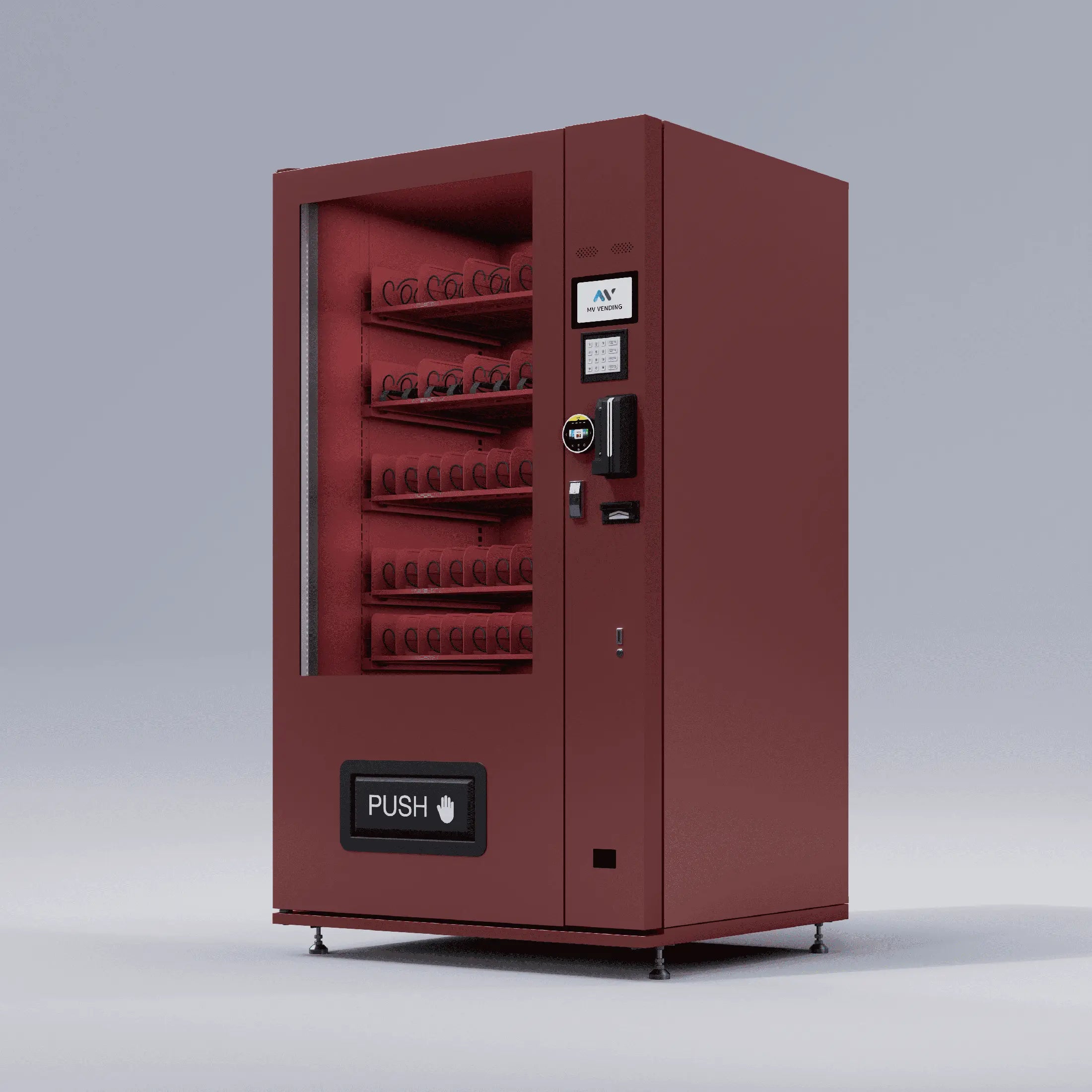 X10 Dual Screen Indoor Automat Rubinrot MV Vending GmbH